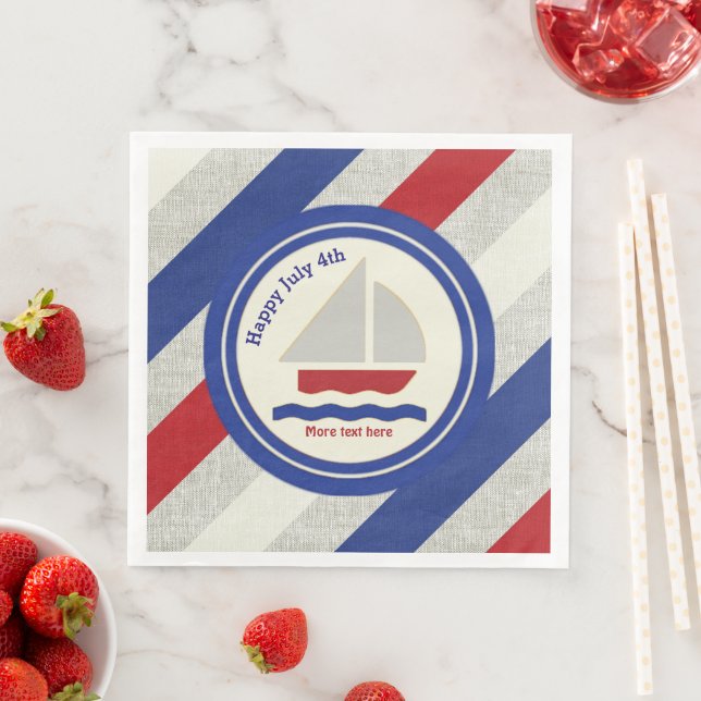 Nautical  July 4th Paper Napkins (Insitu)