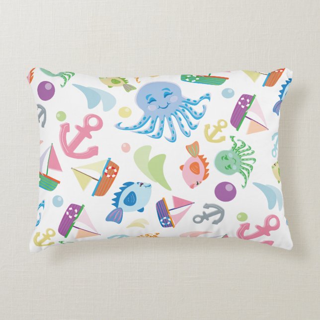 Nautical Kids Accent Pillow (Front)