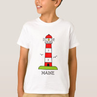 Nautical kids clothing | Maine lighthouse cartoon