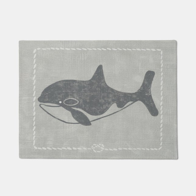 Nautical Killer Whale Doormat (Front)