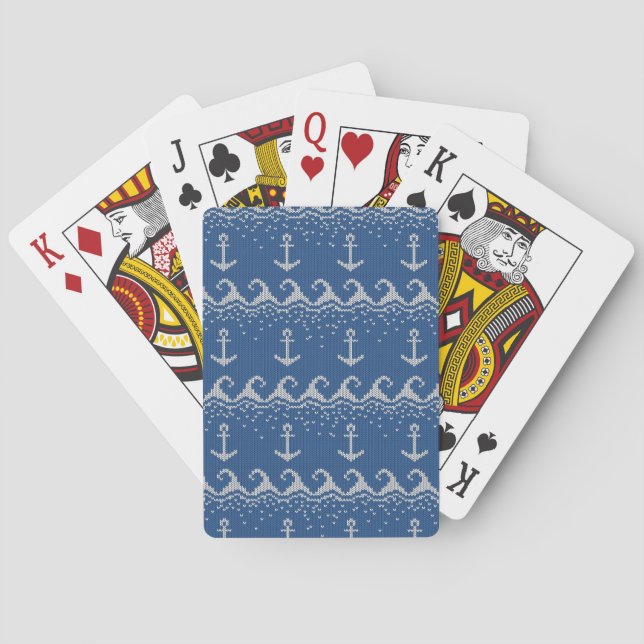 Nautical Knit Pattern Playing Cards (Back)