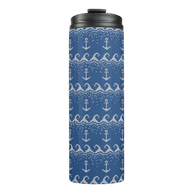 Nautical Knit Pattern Thermal Tumbler (Front)