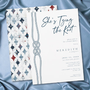 Nautical Knot She's Tying the Knot Bridal Shower Invitation