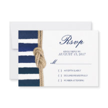 Nautical Knot & Watercolor Navy Stripes RSVP