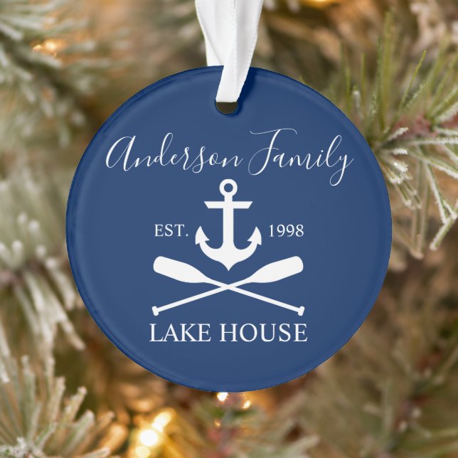 Nautical Lake House Ancre Oars Famille Marine Bleu (Arbre)