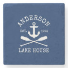 Nautical Lake House Family Anchor Oars Navy Blue