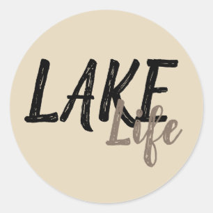 nautical LAKE LIFE   Classic Round Sticker