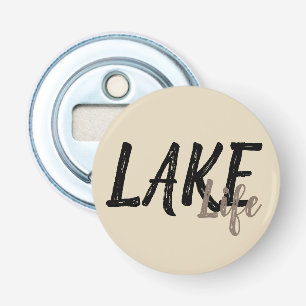 nautical LAKE LIFE lettering on khaki Bottle Opener