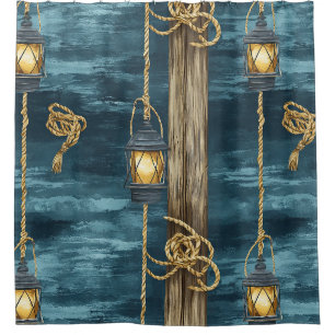 Nautical Lantern Rope Coastal Blue Pattern (2)