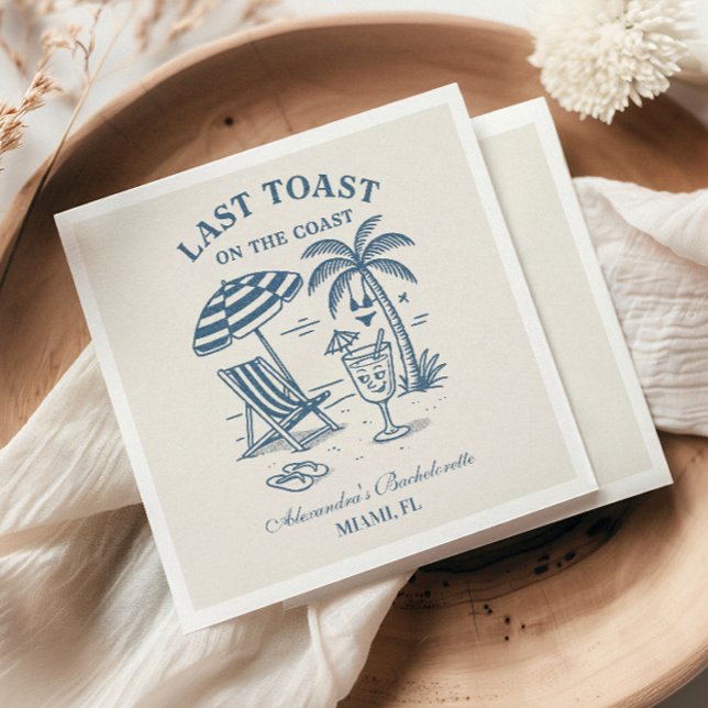 Nautical Last Toast Bachelorette Weekend Napkin (Creator Uploaded)