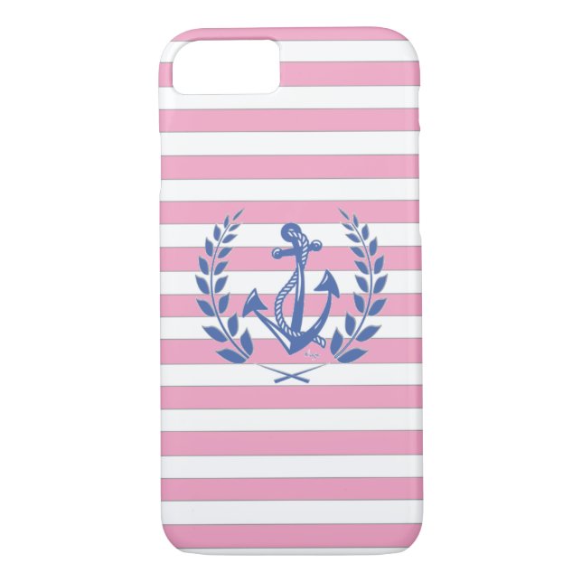 Nautical, Laurel Wreath, Anchor iPhone 7 Case (Back)
