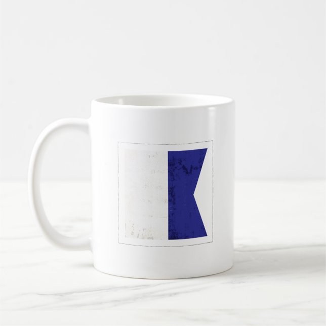 Nautical Letter “A” Signal Flag Coffee Mug (Left)