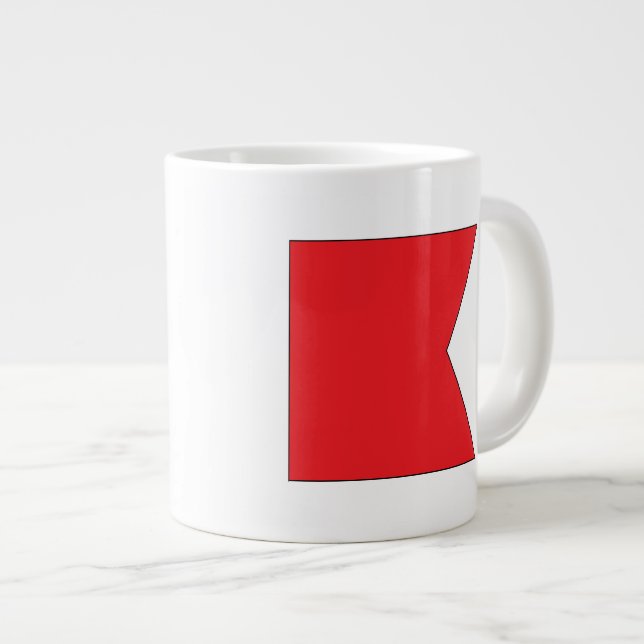 Nautical Letter B Jumbo Mug (Front Right)