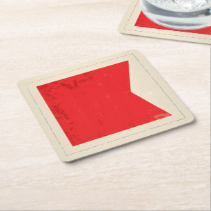 Nautical Letter “B” Signal Flag Square Paper Coaster