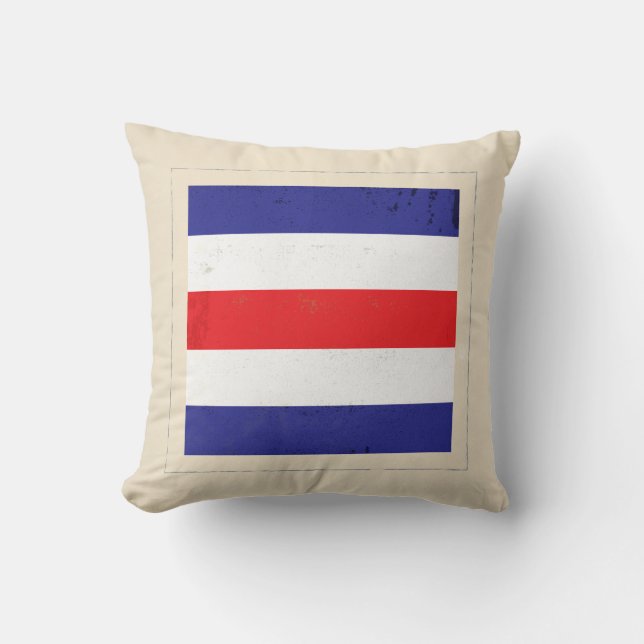 Nautical Letter "C" Signal Flag Throw Pillow (Front)