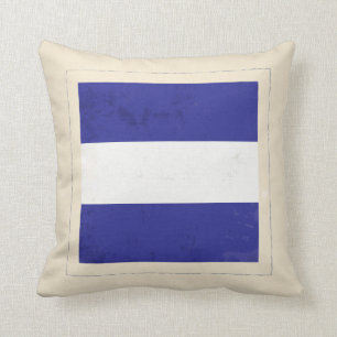 Nautical Letter “J” Signal Flag Throw Pillow