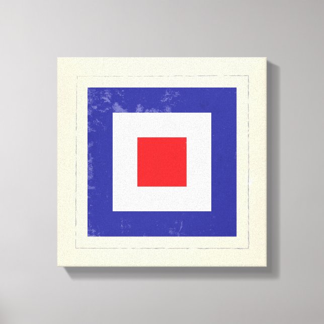 Nautical Letter “W” Signal Flag Canvas Print (Front)