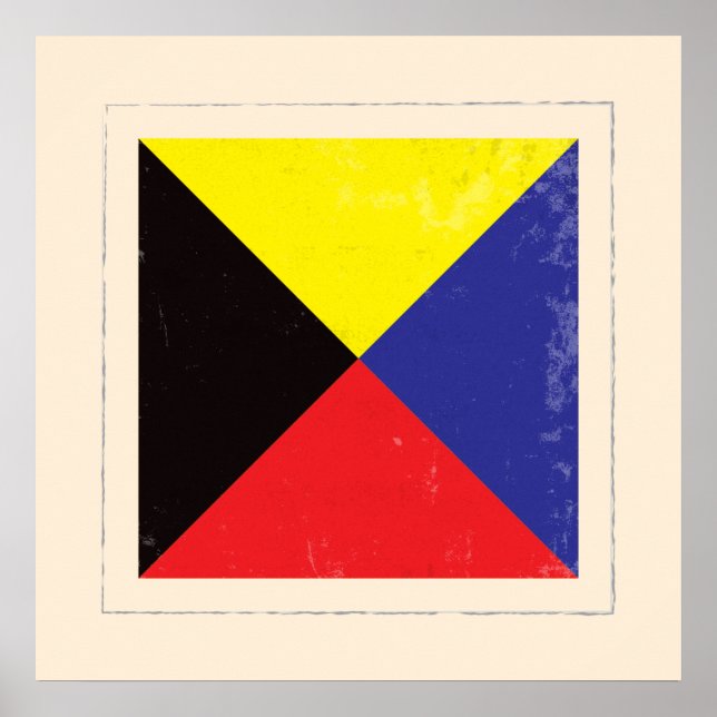 Nautical Letter “Z” Signal Flag Poster (Front)