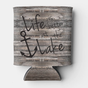 nautical LIFE IS BETTER AT THE LAKE   Can Cooler