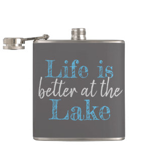nautical LIFE IS BETTER AT THE LAKE Hip Flask