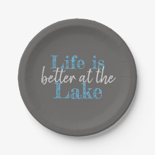 nautical LIFE IS BETTER AT THE LAKE   Paper Plate