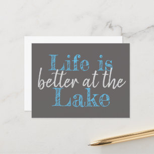 nautical LIFE IS BETTER AT THE LAKE Postcard