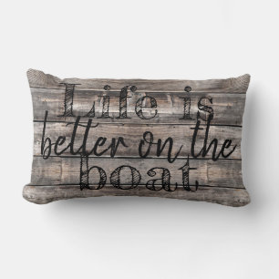 nautical LIFE IS BETTER ON THE BOAT two-sided Lumbar Pillow