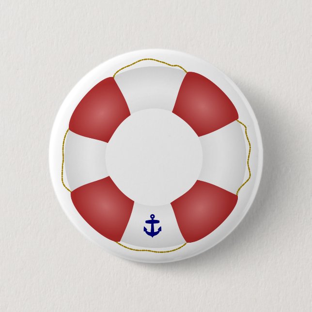 Nautical Life preserver 2 Inch Round Button (Front)