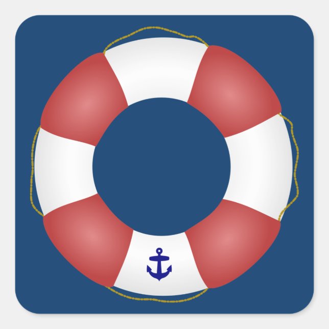 Nautical Life preserver Square Sticker (Front)