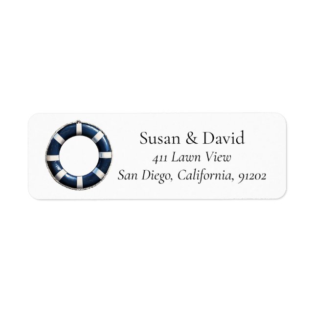 Nautical Lifebuoy Personalized Address (Front)