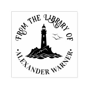 Nautical Lighthouse #3 “From the library of” Book  Self-inking Stamp