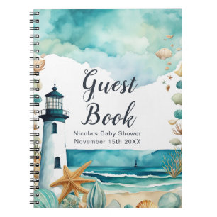 Nautical Lighthouse Baby Shower Guest Book