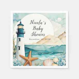 Nautical Lighthouse Baby Shower Napkin