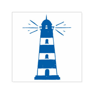 Nautical Lighthouse Beach Wedding Stationery Self-inking Stamp