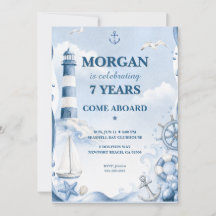 Nautical Lighthouse Birthday Invitation