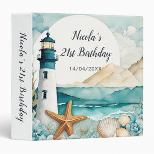 Nautical Lighthouse Birthday Photo Album Binder