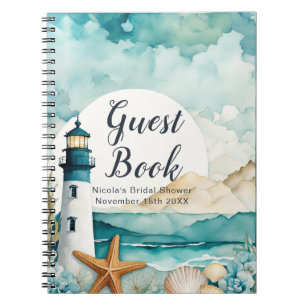 Nautical Lighthouse Bridal Shower Guest Book