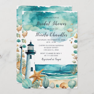 Nautical Lighthouse Bridal Shower Invitation