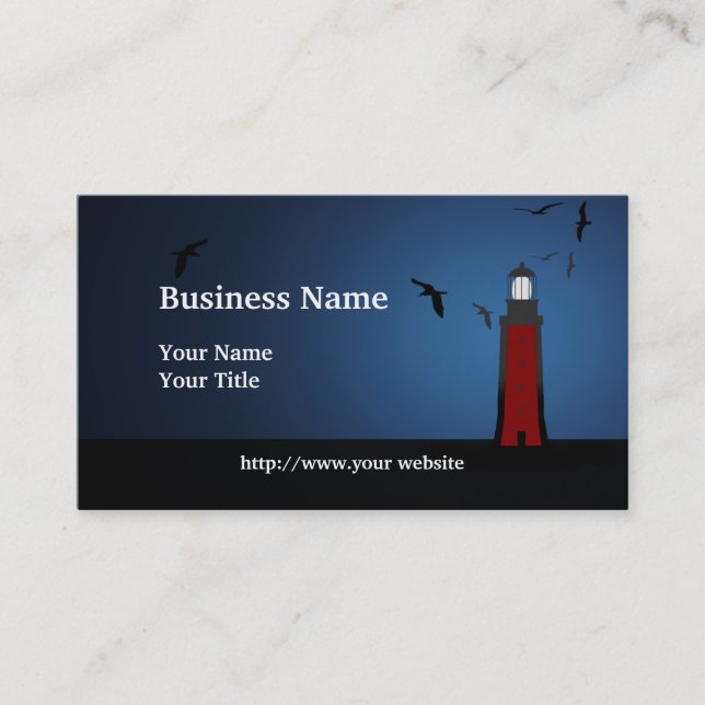 Nautical Lighthouse Custom Business Card (Front)