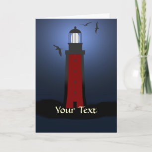 Nautical Lighthouse Custom Greeting Card