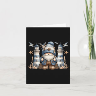 Nautical Lighthouse Gnome For Women And Men Funny  Card