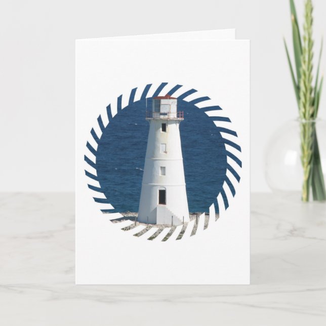 Nautical Lighthouse Greeting Card (Front)