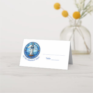 Nautical Lighthouse Ocean Seaside Wedding Place Card