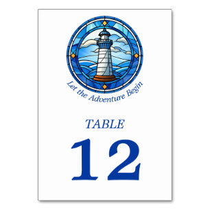 Nautical Lighthouse Ocean Seaside Wedding Table Number