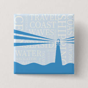 Nautical Lighthouse poster 2 Inch Square Button