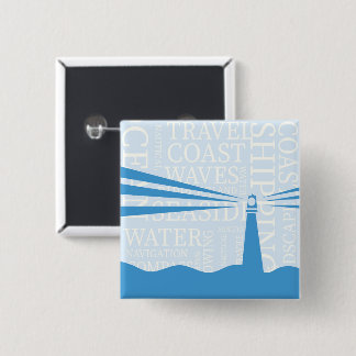 Nautical Lighthouse poster 2 Inch Square Button