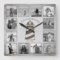 Nautical Lighthouse Rustic Wood Black White Photos