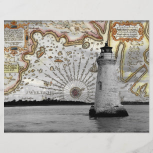Nautical lighthouse scrapbook paper