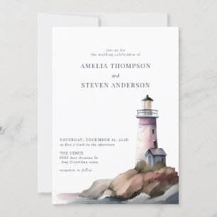 Nautical, Lighthouse   Sea Wedding Invitation