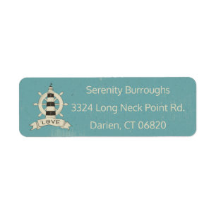 Nautical Lighthouse & Ship Anchor Blue Teal